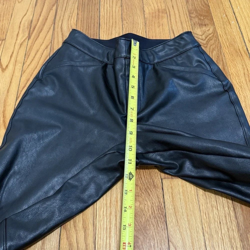 Spanx Black Leather Like Flare Pants Size‎ Medium Petite
